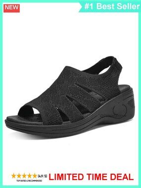 Womens Wedge Sandals Platform Open Toe Elastic Ankle Strap